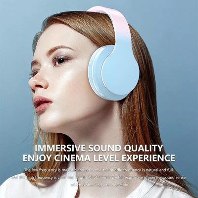 Gradient Design Colorful Noise Cancelling Microphone Headset  Cartoon Earphones
