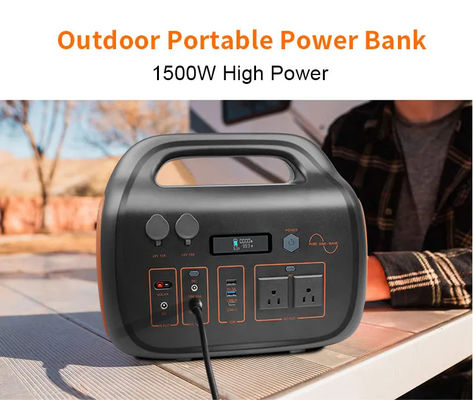 FCC ROHS Portable Electric Power Station , 1500W Solar Generator Kit DC To AC Power
