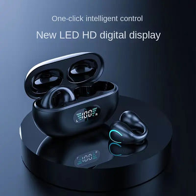 Clip On Sports Bluetooth Earphones Anti Lost Bone Conduction Wireless Mic Talking Headset