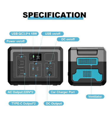1500W Solar Generator , Portable Outdoor Solar Power Station 110v 220v